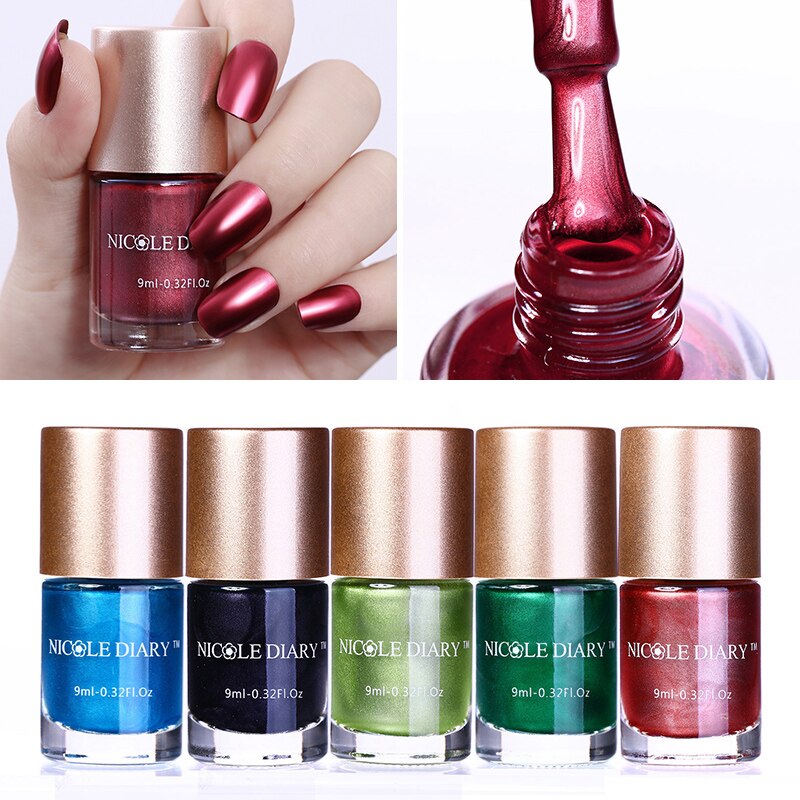 Nicole Dagboek 9 Ml Metallic Nagellak Spiegel Effect Glanzend Metaal Nagellak Vernis Rood Blauw Groen 10 Kleuren