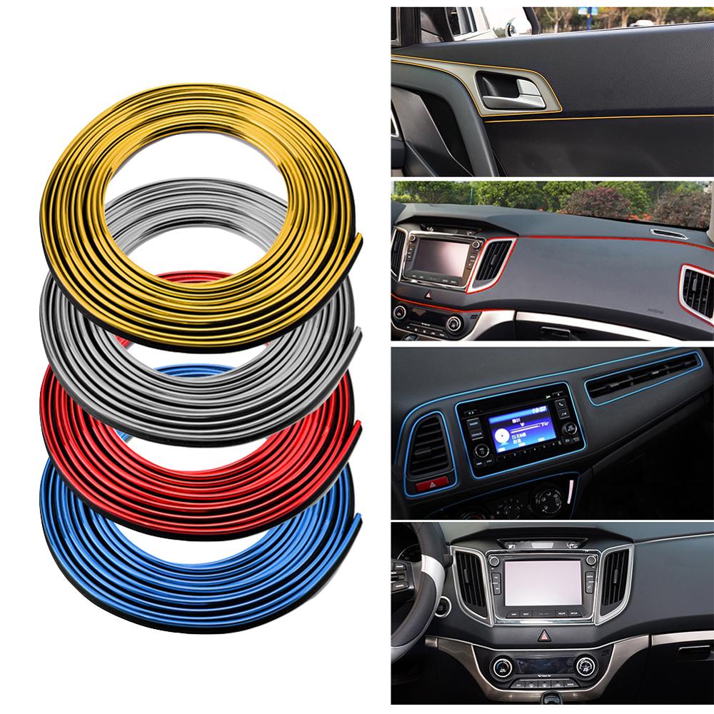 5M Auto Styling Interieur Exterieur Decoratie Strips Moulding Trim Dashboard Deur Rand Universele Voor Auto 'S Accessoires