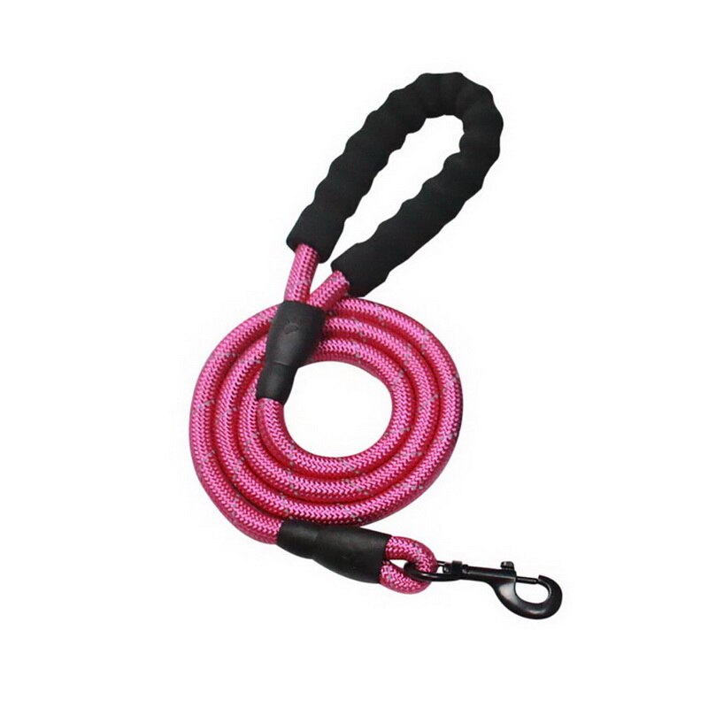 Reflecterende Grote Hondenriem Nylon Touw Pet Running Tracking Riemen Lange Lood Hond Bergbeklimmen Touw Voor Medium Grote hond: rose red