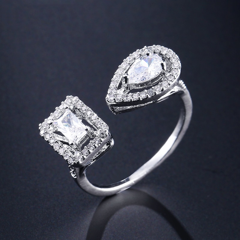 Mode Rose Goud Zilver Kleur Peer Prinses Mode Ring Voor Meisje Liefhebbers Liefde Kerstcadeau Sieraden R5098