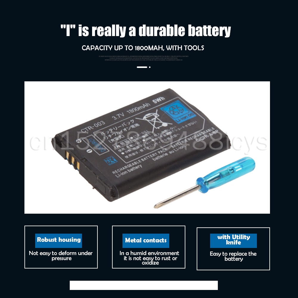 1 sztuk 3.7V 1800mAh CTR-003 akumulator litowo-jonowy do Nintendo 3DS 2DS wymiana kontrolera baterii z narzędziem