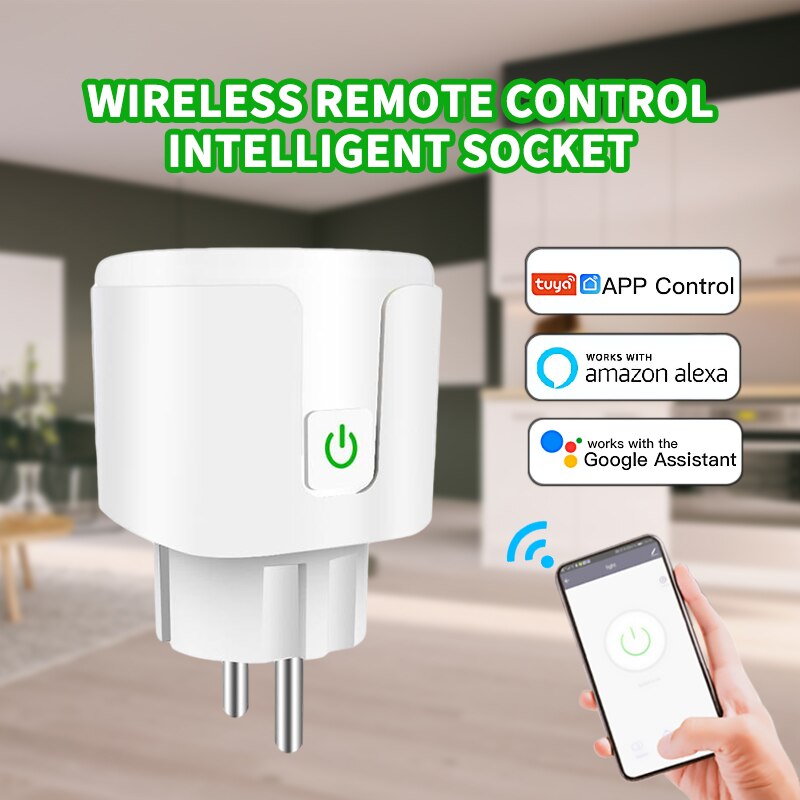 WiFi Smart Plug EU Outlet Tuya Power Monitor Wireless Socket APP Remote Control Water Heater Appliances For Google Home Alexa