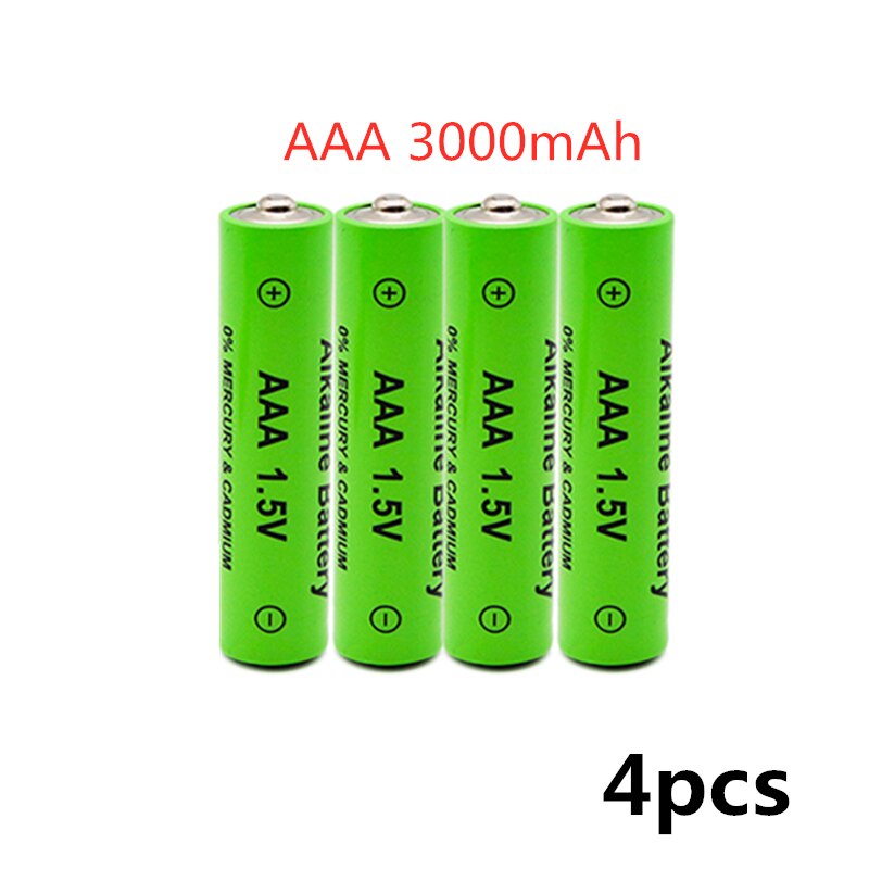 3000Mah 1.5V Aaa Alkaline Batterij Aaa Oplaadbare Batterij Voor Afstandsbediening Speelgoed Batery Rookmelder Met lader: Goud