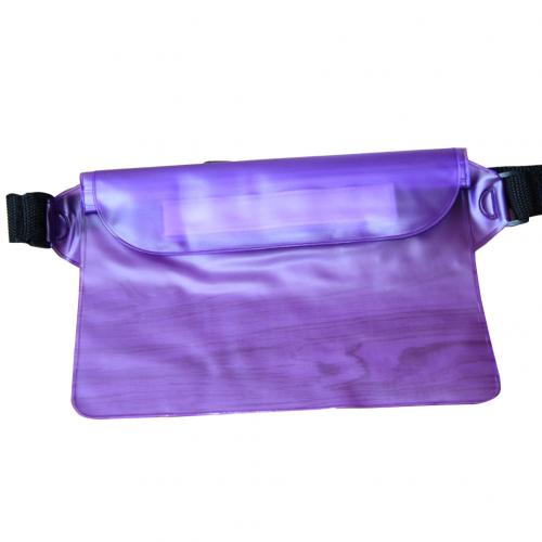 Utendørs sport bading strand stor kapasitet pvc vanntett undervanns midjeveske fanny pack strand tørr veske telefonveske lommebok: Lilla