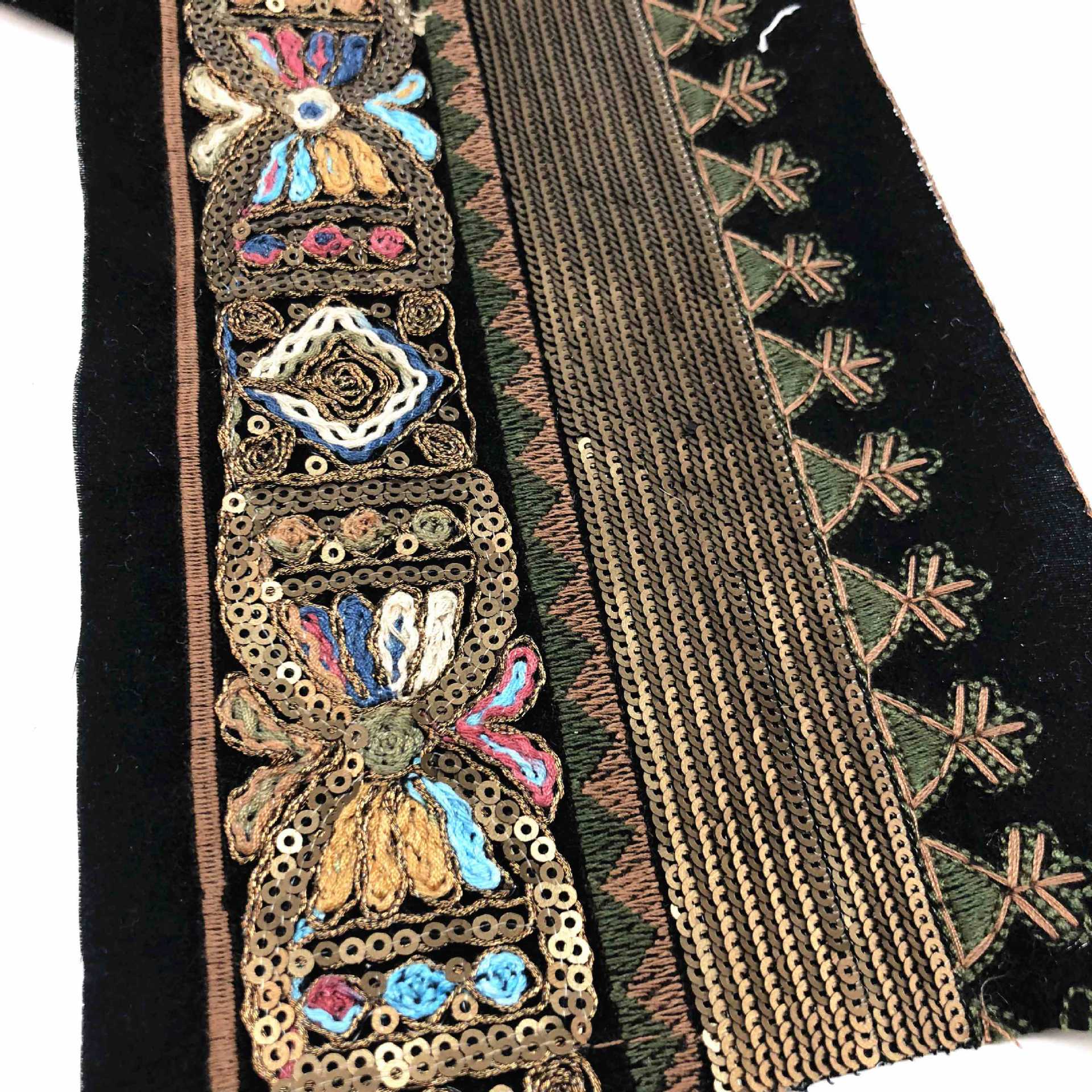 2 meter 13cm etniske guldtråd pailletter bånd bånd tøj dekorative broderede blonder trimmer diy sy tilbehør