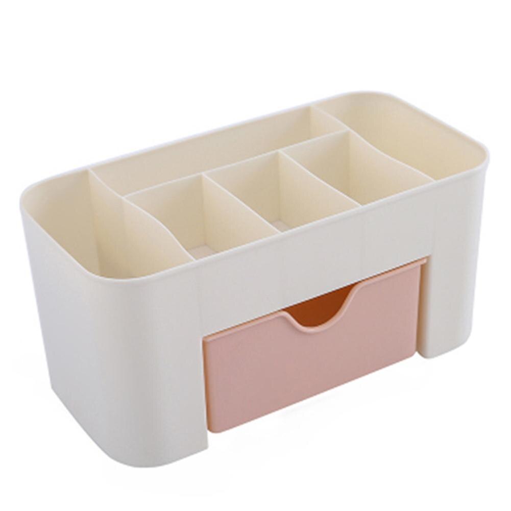 Office Desk Organizer Drawer Multi-functional Plastic 6 Grid Cosmetics Jewelry Storage Box Case Desktop Stationery Container: Pink