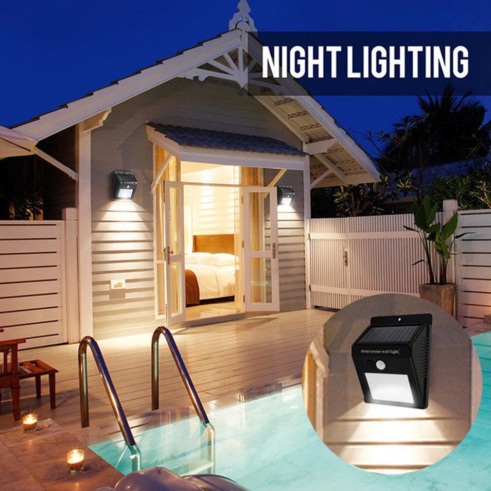 2 stuks/set 20 led zonnelampen bewegingssensor wandlamp buiten tuinlamp waterdicht buitenlicht