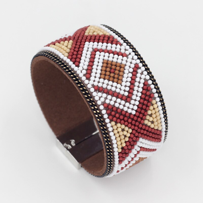 Bracelets et Bracelets en cuir VONNOR bijoux fantaisie motif géométrique Boho fermoir magnétique Bracelets pour femme