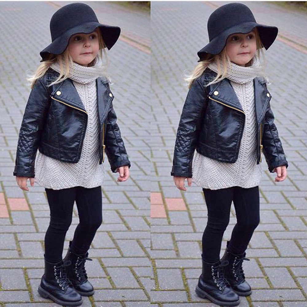 Herfst Winter Meisje Jongen Kids Baby Uitloper Leather Coat Korte Kleding Jaqueta De Couro Casaco Infantil Jaqueta Roupas Infantis