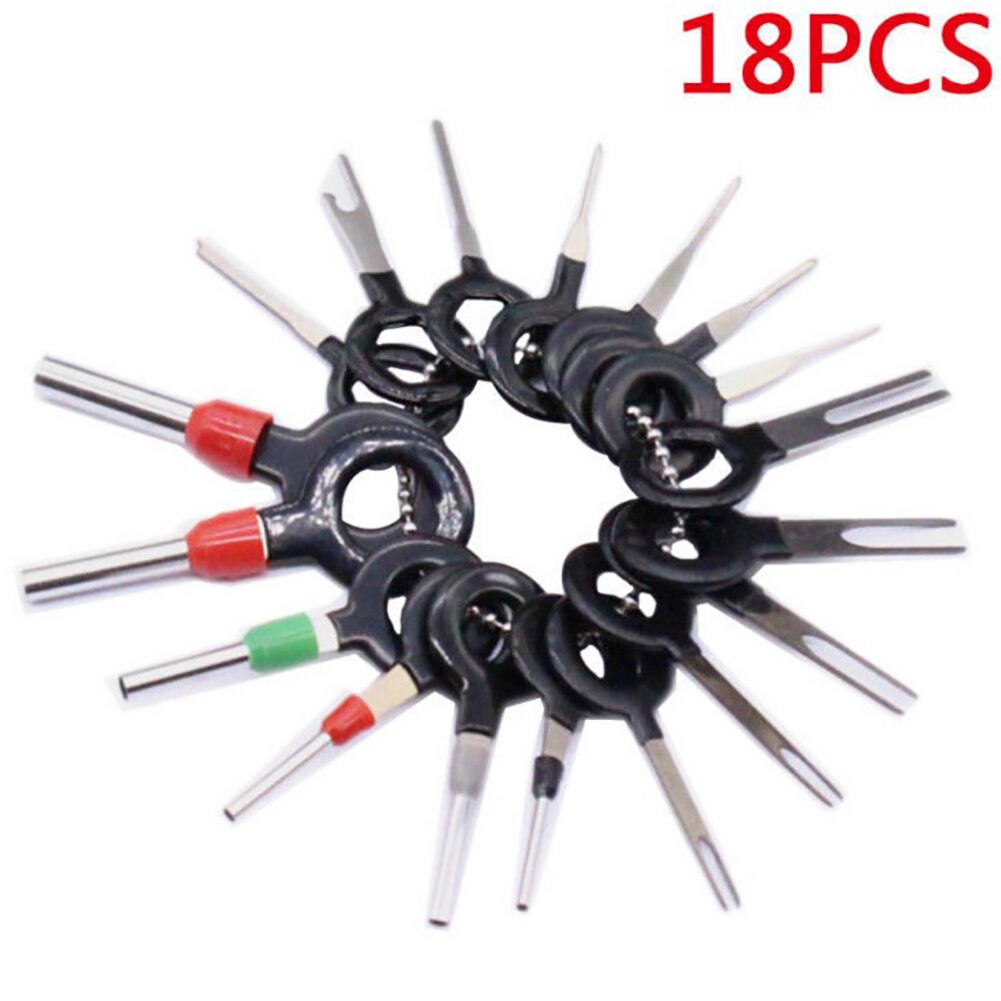 18 Pcs Car Wire Harness Plug Terminal Extraction Pick Connector Pin Remove Tool Set