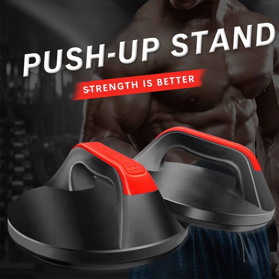 1 Paar Push-Up Stands Ronde 360 Graden Draaibare Push-Ups Fitness Apparatuur Rode En Zwarte Body Building