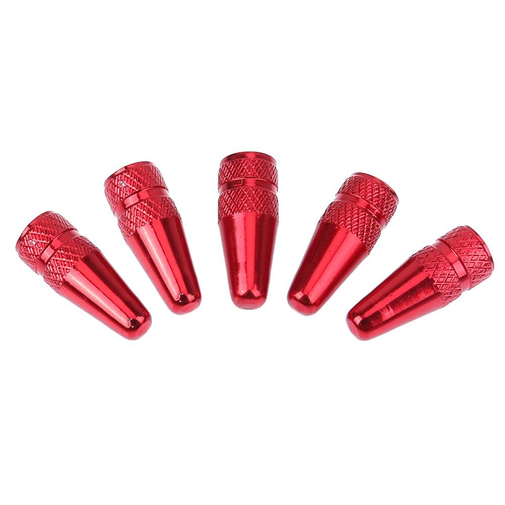 Tapa de válvula Presta para bicicleta de montaña, 5 uds., 8 colores, válvula de aleación de aluminio para bicicletas: Red