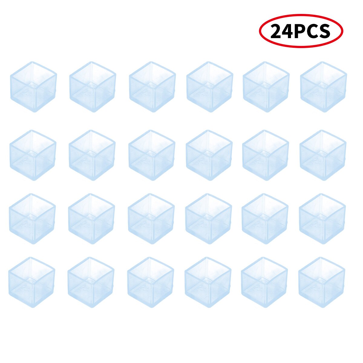Capuchons de protection de sol en caoutchouc, 24 pièces, pour pieds de Table ou de chaise: 25X25mm
