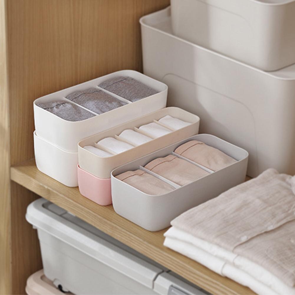 PP Underwear Bra closet Organizer Desktop Cabinet Divider Storage Box Drawer organization storage Box For Scarves Socks Bra