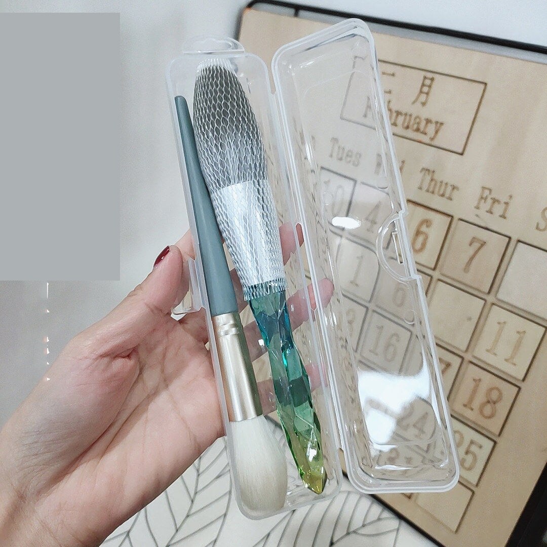 Reise zubehör Tragbare machen-hoch pinsel lagerung Kasten staubdicht transparent Schreibtisch schönheit werkzeug Reisen lidschatten augenbraue bleistift