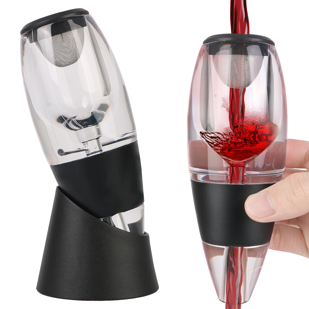 Wein-Dekanter-Ausgießer mit Filter und Sockel, Rotwein-Whisky-Belüfter-Spender für Bar, Party, Küche, schnelles Entlüften, professionell