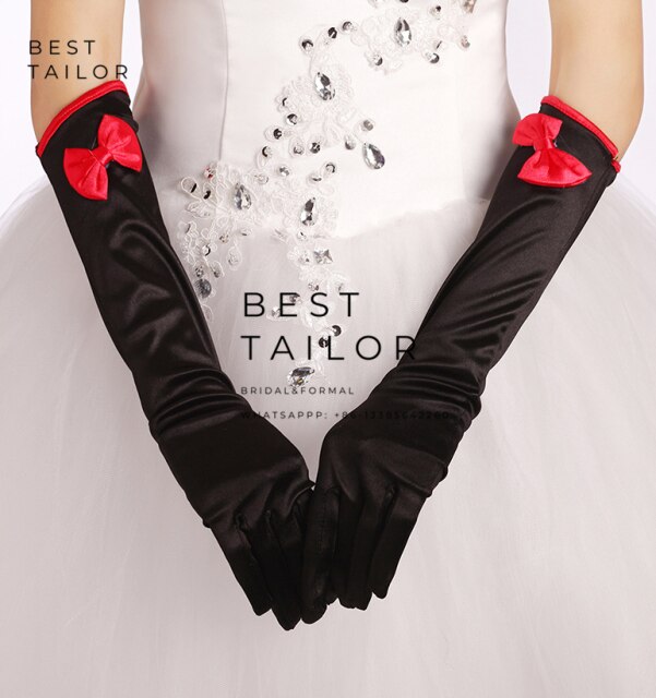 Gants Longs En Satin Classiques Costume D'opéra Fête De Mariage Bal De