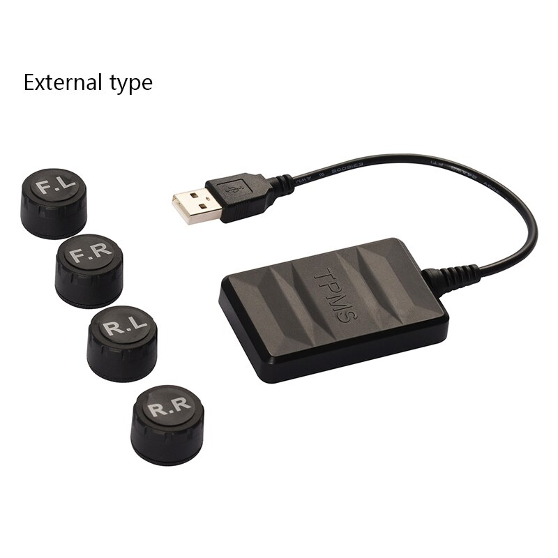 4 Interne/Externe Sensoren Usb Android Tpms Auto Bandenspanningscontrolesysteem Display Navigatie Bandenspanning Alarm 0-116Psi