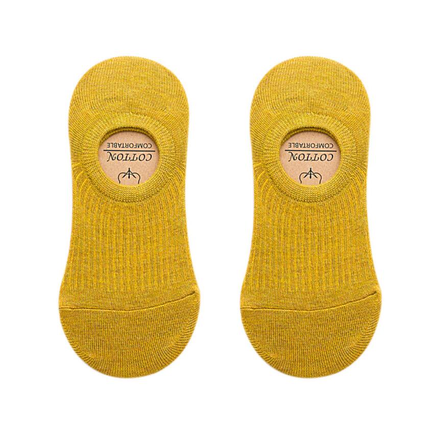 1 pair of spring and summer products solid color invisible socks cotton silicone anti-skid ladies socks boat socks
