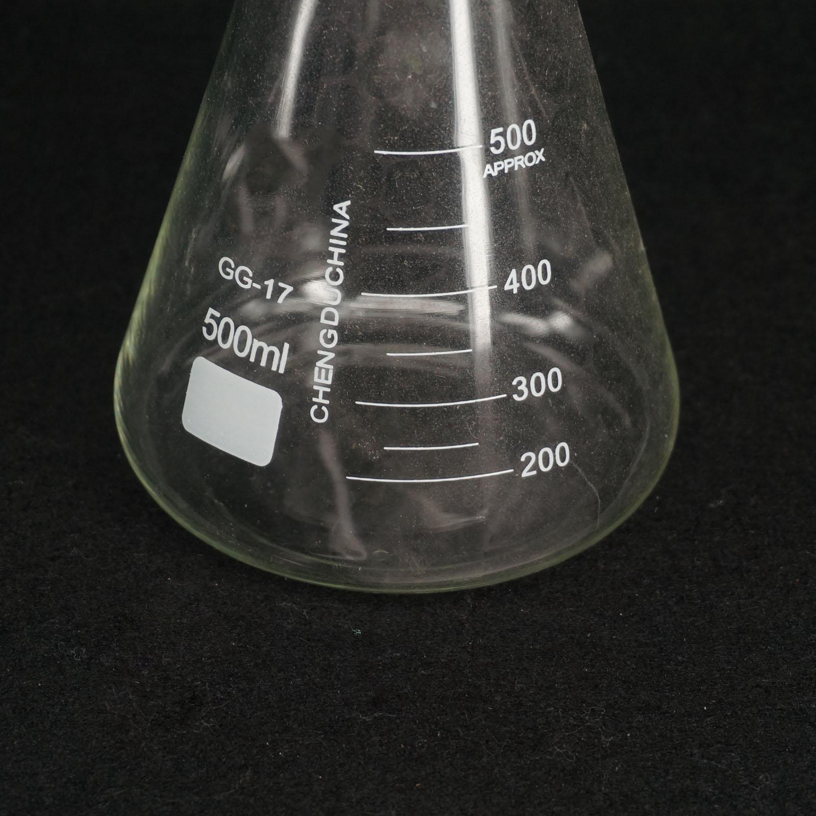 500ml Lab Borosilicate Glass Erlenmeyer Conical Flask with Ground-in Stopper