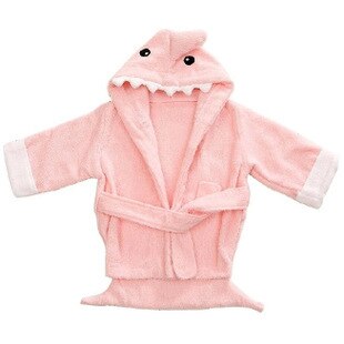 Charactor Newborn Bathrobe baby Robe 7Color Child Roupao Kids Contton Banho Robes Baby Clothing Bath Robe Infantil Pajamas: pink shark