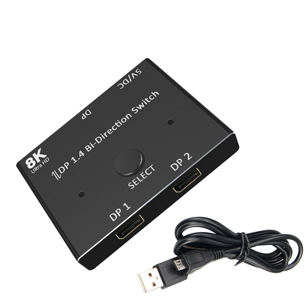 Displayport 144Hz 1.4 Bi-Richting Splitter Switcher Displayport 2X1 1X2 8K @ 30Hz,4K @ 120Hz Dual Mode Schakelaar Op Zal Apparaat