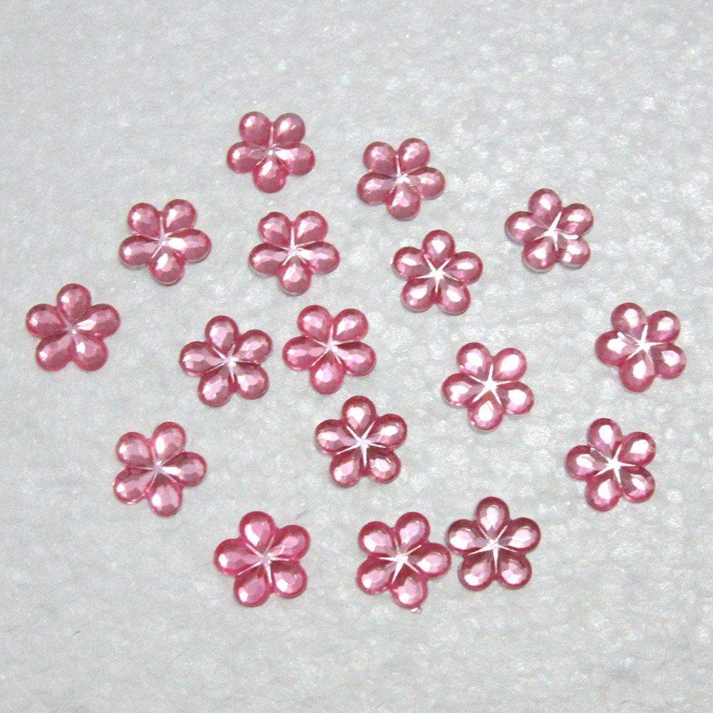 DIY 100 stks 10mm bloem Acryl plum blossom Plaksteen Plakboek Craft Bruiloft decoratie B01: Pink