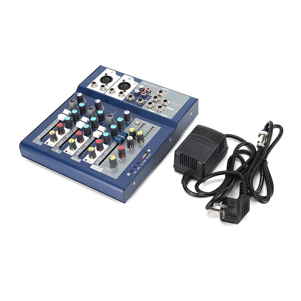 F-4 4 Kanaals Professionele Live Mixing Studio Audio Geluid Console Netwerk Anker Draagbare Mengen Apparaat Vocale Effect Processor