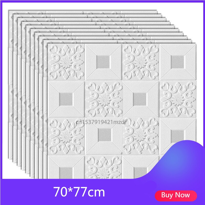 3D Stereo Wall Stickers Self-Adhesive Ceiling Decorative Panels Roof Foam Wallpaper Living Room Home Decor TV Background