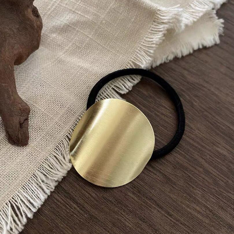 Coleteros de aleación de Color dorado para niña y mujer, cintas elásticas para el pelo, accesorios para el cabello de estilo Punk geométrico: 4