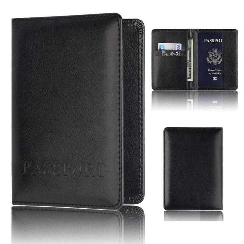 Aminyee Travel Accessories Passport Holder Cover Vintage PU Leather Men RFID Business Credit Card Wallet Storage Case Organizer