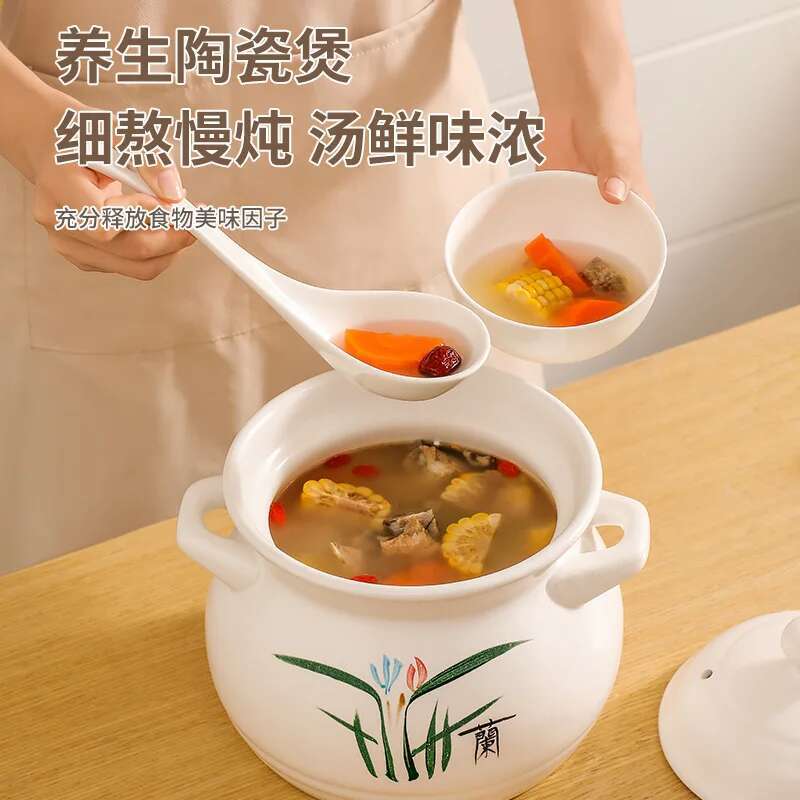 Ceramic Clay Soup Pot High Temperature Casserole Pot Thick Bottom Food Stewpan Cooking Kitchen Cookware Stew Pot