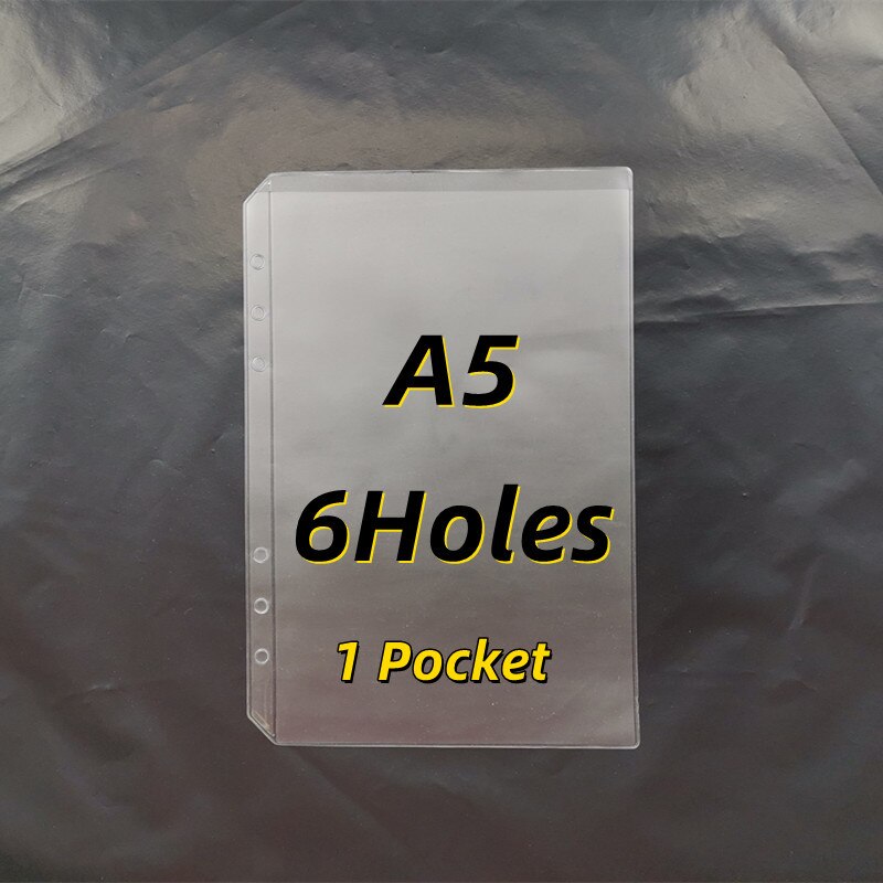 10pcs A4/A5/A6/A7/B5/B6 Transparent Envelope Binder Pocket Refill Organization Stationery School Office Supply File Folder: A5-1 Pocket-6 Holes
