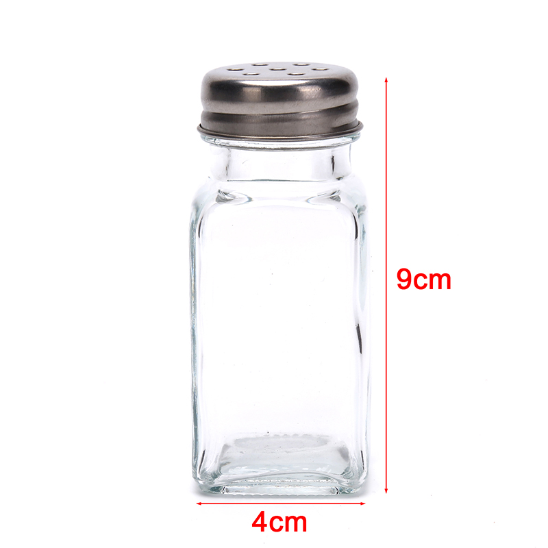 3pcs Spice Jar Condiment Dispenser Glass Seasoning Bottle Salt and Pepper Shakers Set Spice Container Kitchen Supplies