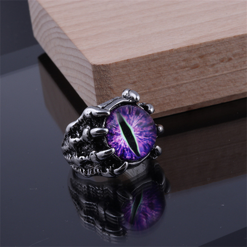 Anillos creativos de mal de ojo para hombres y mujeres, personalidad, estilo Punk, garra de ojos, anillo de dedo gótico, joyería, accesorios para Club nocturno: Verde