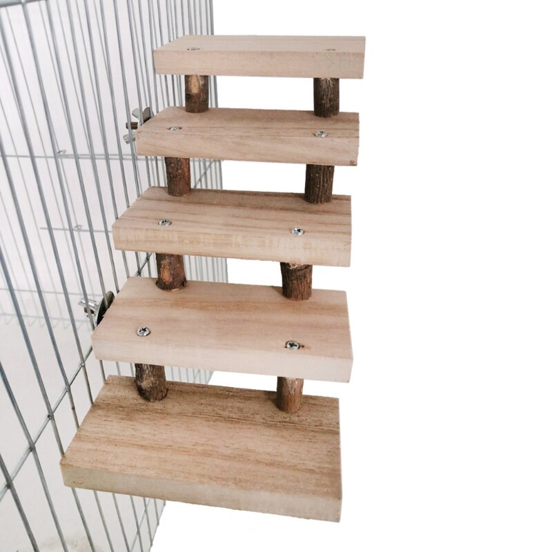 Escalera para hámster de madera Natural de 3/4/5/6/7/8 capas, juguetes para mascotas, loros, escaleras de escalada, , accesorio para jaula