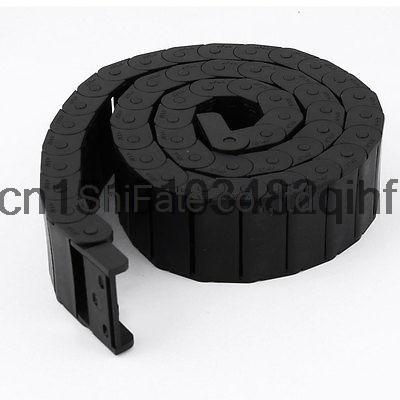 Black Plastic Drag Chain Cable Carrier 15mm x 40mm for CNC Machine