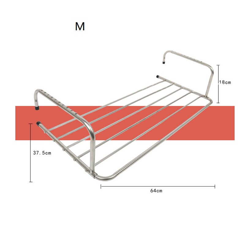 Acier inoxydable pliable séchage cintre sèche-linge intérieur extérieur balcon télescopique étagère fenêtre balcon séchage cintres
