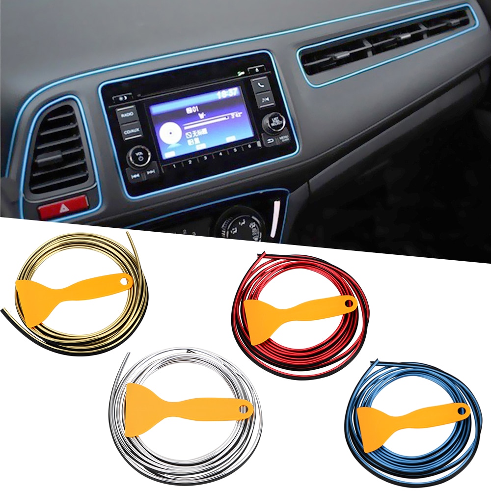 3 Meter Dashboard Rand Universal Diy Trim Lijn Bescherming Strip Interieur Mouldings Decoratie Rand Sticker Auto Deur Decor Strip