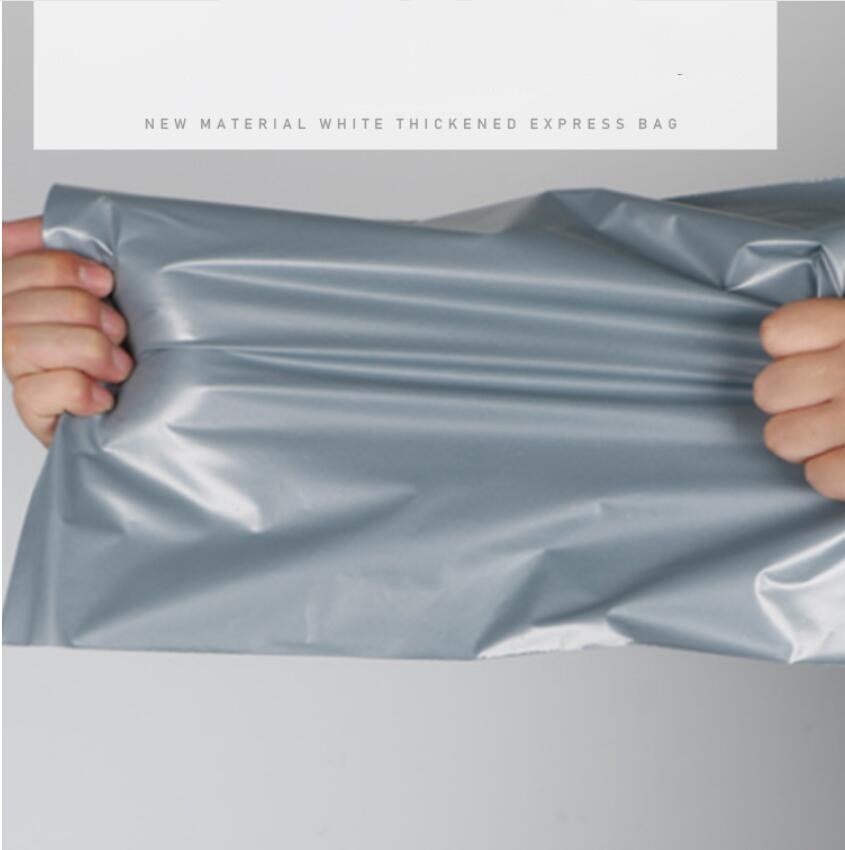 Sac de courrier en plastique gris argent, 100 pièces, nouvelle enveloppe postale de stockage en plastique PE Poly, sacs de courrier, pochette en plastique à fermeture auto-adhésive