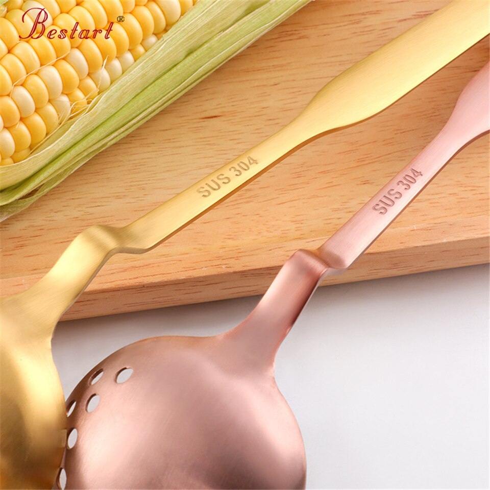 Curved Hanging Long Handle Ladle Spoon Pot Big Colander Strainer Spoon Soup Ladle Stainless Steel Kitchen Cooking Tool