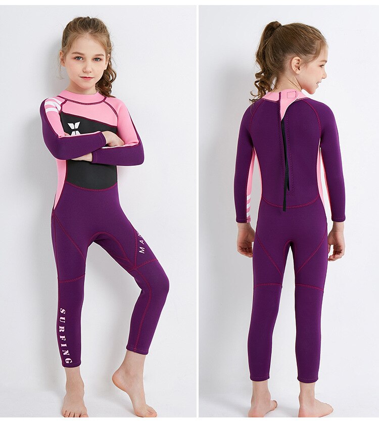 children diving suit 2,5mm neoprene wetsuit kids girls keep warm einteiliges long sleeve uv protection swimwear wetsuits