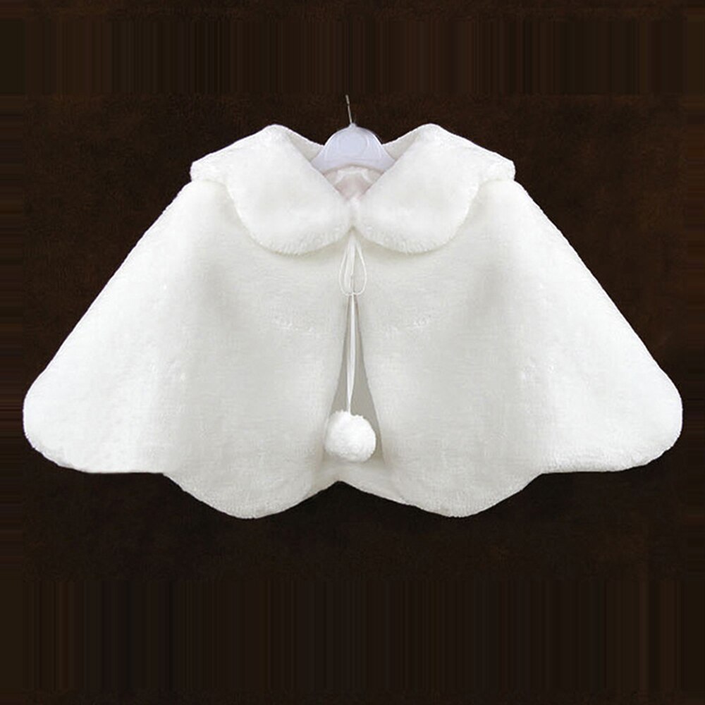 Yoliyolei-abrigo peludo blanco para niña, chal de felpa para boda, cumpleaños, vestido para niña, invierno, otoño, primavera,: Shawl White / XL-160 (150-165cm)