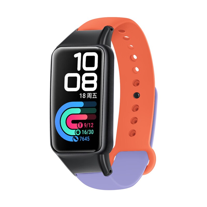 Dwukolorowe silikonowe paski do zegarków dla Huawei Honor band 6 inteligentne paski do zegarków wymiana bransoletki dla Huawei band 6 bransoletka zespół: orange purple / For Huawei band 6