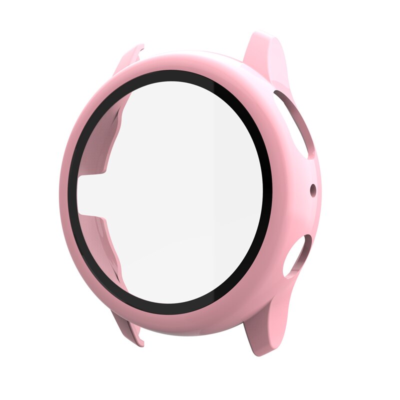 Glass+Case For Samsung Galaxy watch active2 44/40 mm All-Around cover bumper+Screen Protector Galaxy watch active 2 44mm 40mm: pink / Active 2 44mm