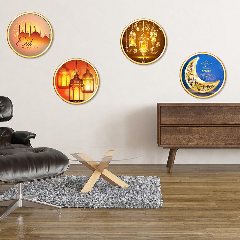 Eid Mubarak Wall Sticker Ramadan Decoration For Home Moon Star Window Sticker Ramadan Kareem Room Wall Decal Eid 30*30cm