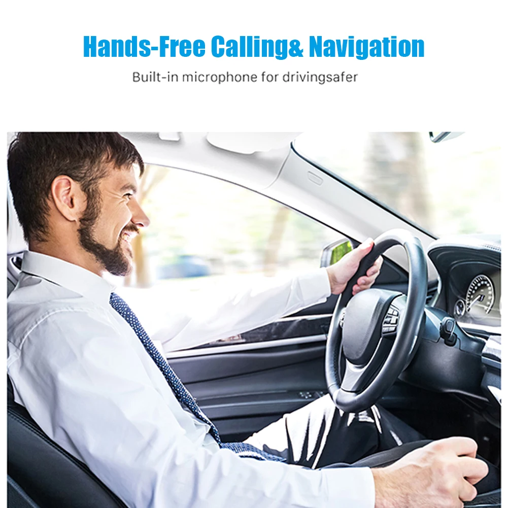 Bil bluetooth-mottagare 5.1 aux-ljud 3.5mm trådlös adapter för handsfree bil bluetooth-ljudförstärkare högtalare hörlurar