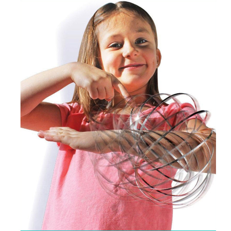 Magic Rings Stainless Steel Rings Toys Original Kinetic Spring Toy Multi Sensory Interactive 3D Shaped Flow Ring