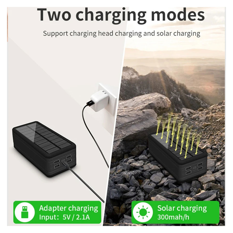 Solar Power Bank 10000mAh Solar Charging Mobile Phone Wireless Charging Large Capacity Battery External Battery Fast Charging