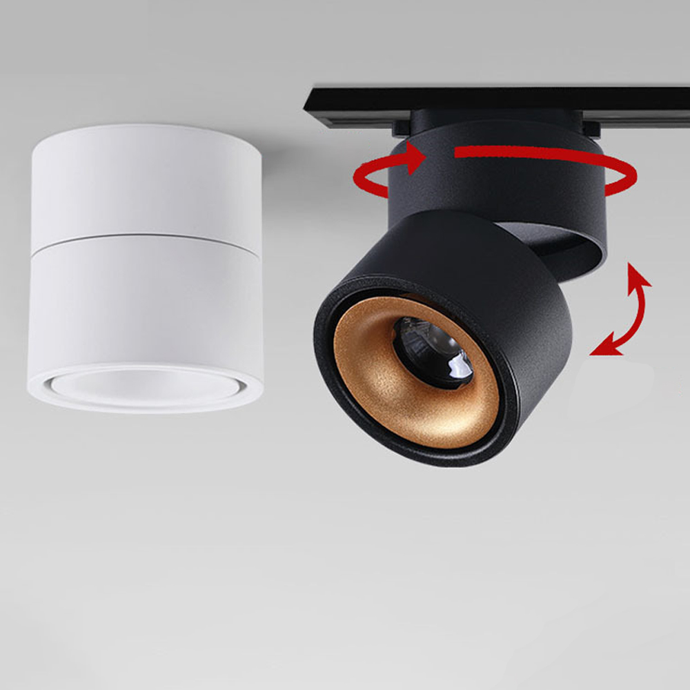 Luz de pista led 7w 10 15 cob trilho holofote lâmpada de alumínio trilho luminária superfície montada downlights spot light